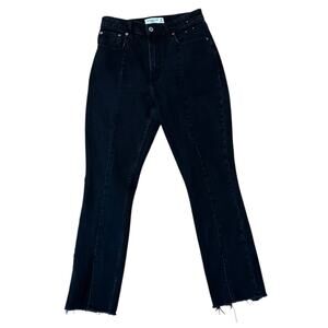 Abercrombie & Fitch Curve Love The Skinny High Rise Jeans Black 26x25.5 Raw Hem